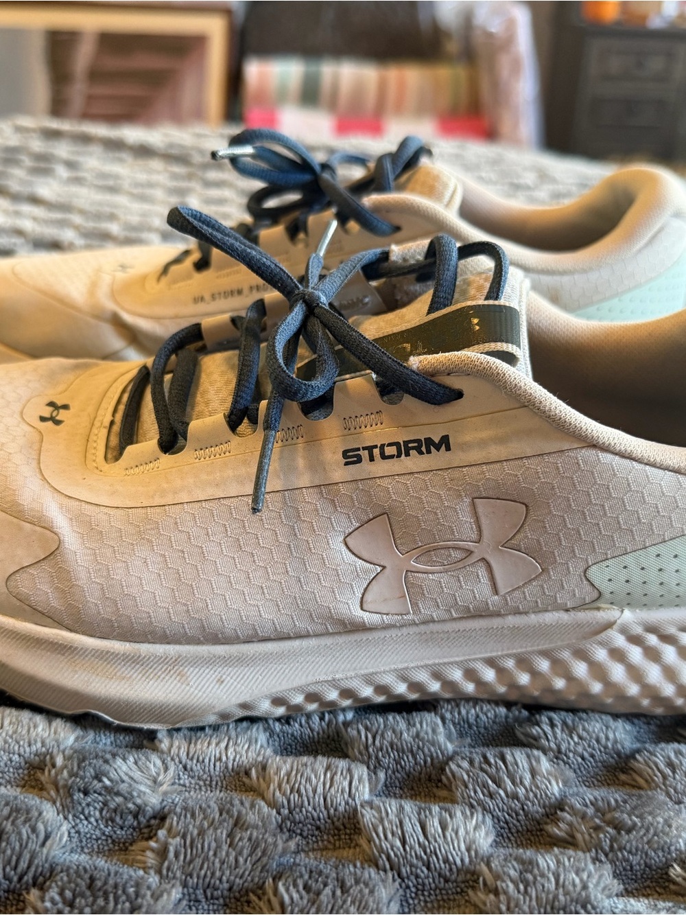 Under Armour womens Storm Running Shoes — Cream with Black Laces
